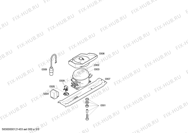 Взрыв-схема холодильника Bosch KIR38A40GB - Схема узла 03