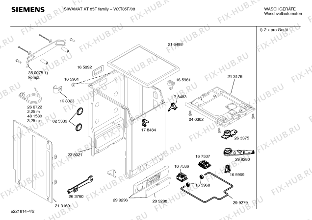 Схема №2 WXT85F XT85F Family с изображением Инструкция по эксплуатации для стиралки Siemens 00527959