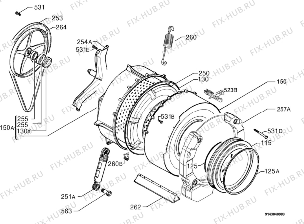 Взрыв-схема стиральной машины Privileg 507200_21001 - Схема узла Functional parts 267