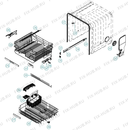 Взрыв-схема посудомоечной машины Asko D5132 FS TW   -White FS Soft (339098, DW70.5) - Схема узла 02