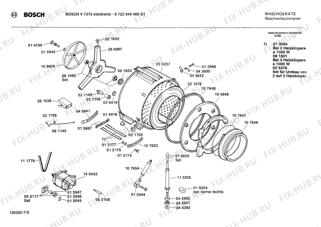 Взрыв-схема стиральной машины Bosch 0722044460 V7313 - Схема узла 05