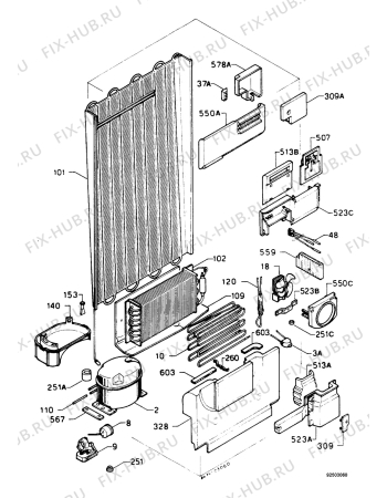 Взрыв-схема холодильника Zanussi ZFC303EF - Схема узла Functional parts