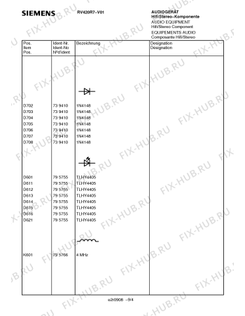 Схема №6 RH420G7 с изображением Переключатель для жк-телевизора Siemens 00795747