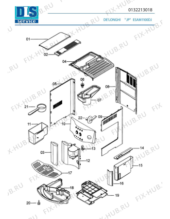 Схема №3 MAGNIFICA ESAM1100 DJ с изображением Обшивка для электрокофемашины DELONGHI 7313232391