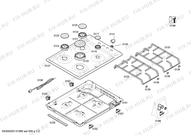 Схема №2 PCD612CGB Bosch с изображением Варочная панель для духового шкафа Bosch 00680813