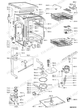 Схема №2 ADP 4570 с изображением Блок управления для электропосудомоечной машины Whirlpool 480140102669