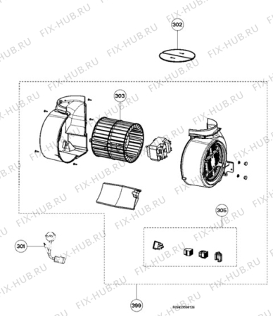 Взрыв-схема вытяжки Aeg Electrolux X66453MV0 - Схема узла Section 3