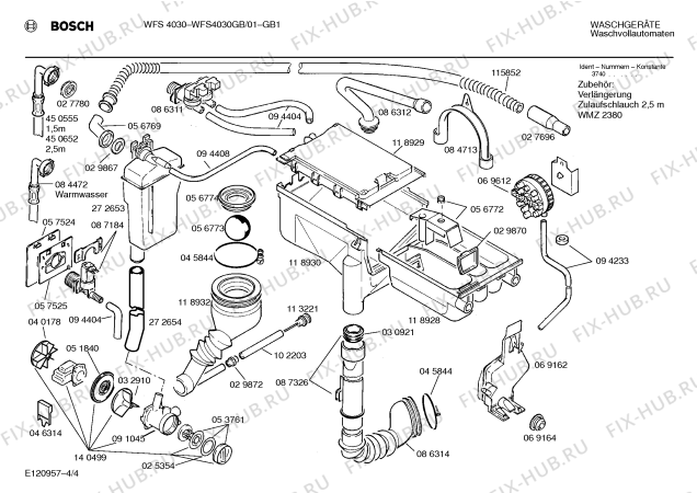 Схема №1 WFS4030GB WFS4030 с изображением Вставка для ручки для стиралки Bosch 00094462