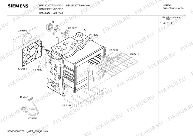 Взрыв-схема плиты (духовки) Siemens HM23020TR Siemens - Схема узла 04