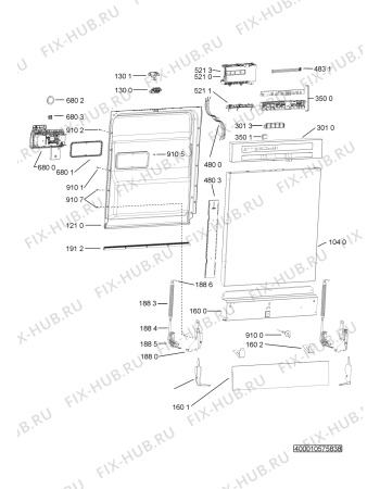 Схема №4 ADPU 8773 A+ PC 6S W с изображением Блок управления для посудомоечной машины Whirlpool 481010519335