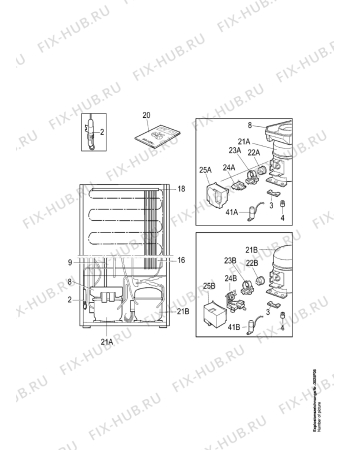 Взрыв-схема холодильника Aeg S2549-4KG - Схема узла Refrigerator cooling system