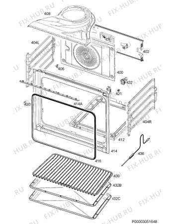 Взрыв-схема плиты (духовки) Aeg BOGESM - Схема узла Oven