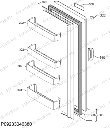 Взрыв-схема холодильника Electrolux ERE3230MHW - Схема узла Door