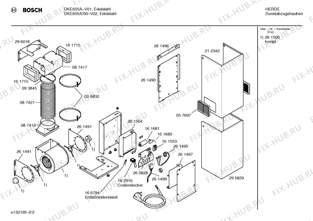 Взрыв-схема вытяжки Bosch DKE655A - Схема узла 02