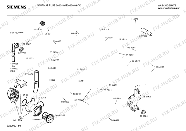 Схема №4 WM38630 SIWAMAT PLUS 3863 с изображением Панель управления для стиральной машины Siemens 00285909