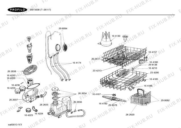 Взрыв-схема посудомоечной машины Profilo T-26117 - Схема узла 03