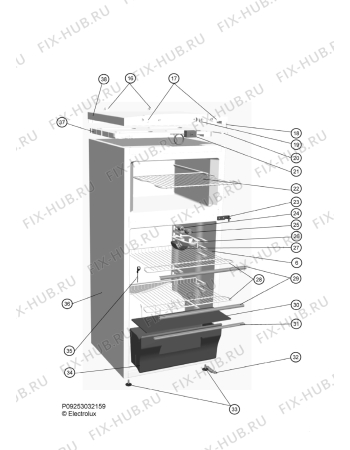 Взрыв-схема холодильника Zanussi ZRD317WO - Схема узла Housing 001