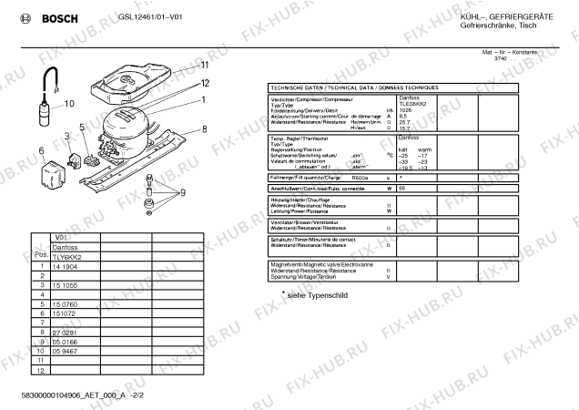 Взрыв-схема холодильника Bosch GSL12461 - Схема узла 02