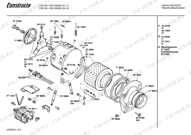 Схема №4 CW12000II CW1200 с изображением Панель для стиралки Bosch 00271559