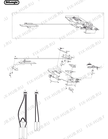 Схема №4 DEP909P с изображением Элемент корпуса для плиты (духовки) DELONGHI 411F912