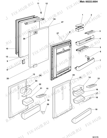 Взрыв-схема холодильника Ariston A2071SYSTEM (F005145) - Схема узла