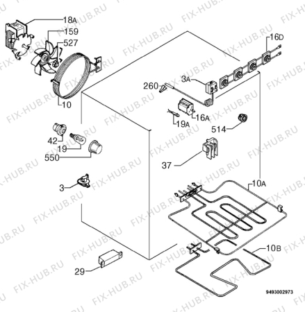 Взрыв-схема плиты (духовки) Zanussi ZHM753IW - Схема узла Electrical equipment 268