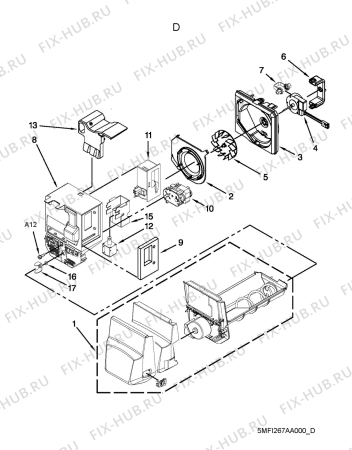 Взрыв-схема холодильника Whirlpool 5MFI267AA (F090627) - Схема узла