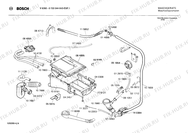 Взрыв-схема стиральной машины Bosch 0722044643 V6392 - Схема узла 04