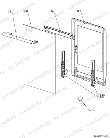 Взрыв-схема плиты (духовки) Electrolux EKK513520X - Схема узла Door