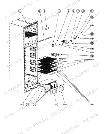 Взрыв-схема холодильника Indesit RA36G (F029604) - Схема узла