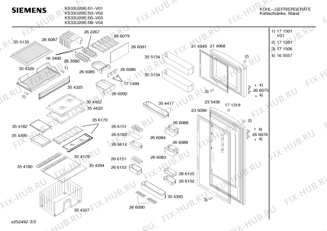Взрыв-схема холодильника Siemens KS33U20IE - Схема узла 02