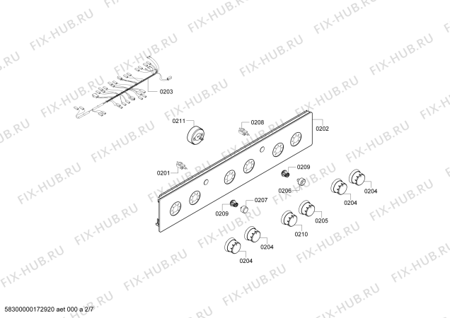 Взрыв-схема плиты (духовки) Bosch HGG233127R - Схема узла 02