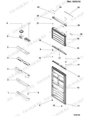 Взрыв-схема холодильника Ariston ETDF456XTEX (F015354) - Схема узла