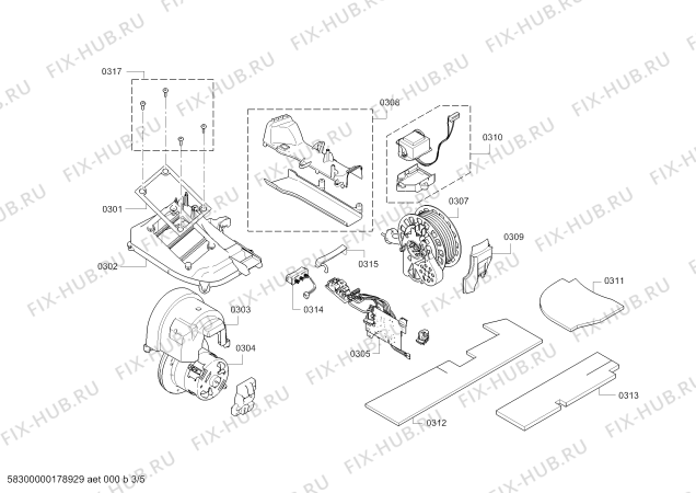 Схема №3 BGS61431 Roxx´x с изображением Панель для пылесоса Bosch 00653020