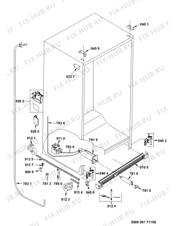 Схема №11 KSN 780 OP A+ IN с изображением Ручка двери для холодильника Whirlpool 480131100583