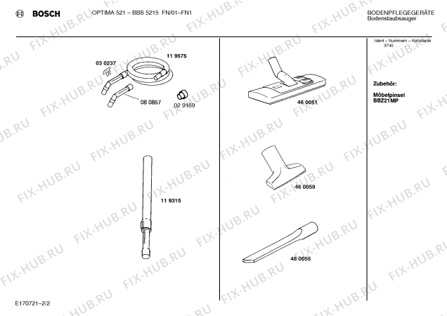 Схема №2 BBS5502PP optima50 с изображением Щетина Siemens 00460051