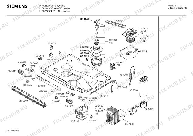 Схема №4 HF72220 с изображением Вкладыш в панель для микроволновки Siemens 00092859