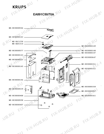 Схема №5 EA891C50/70A с изображением Провод для электрокофемашины Krups MS-8030000552