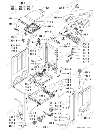 Схема №1 WAT 9555 WD с изображением Декоративная панель для стиральной машины Whirlpool 481245210233