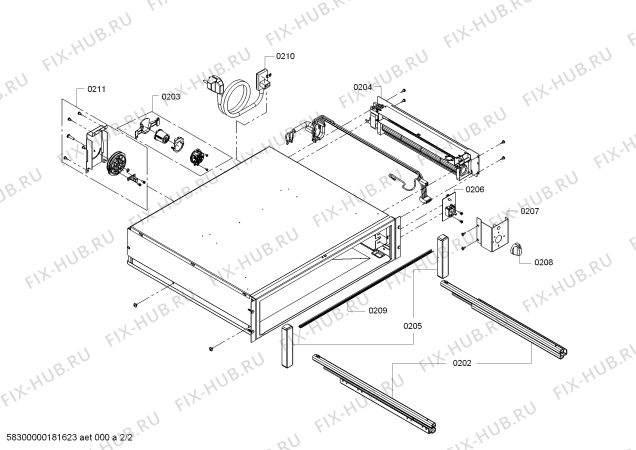 Схема №2 HW1406P2 с изображением Ванна для плиты (духовки) Siemens 00682153