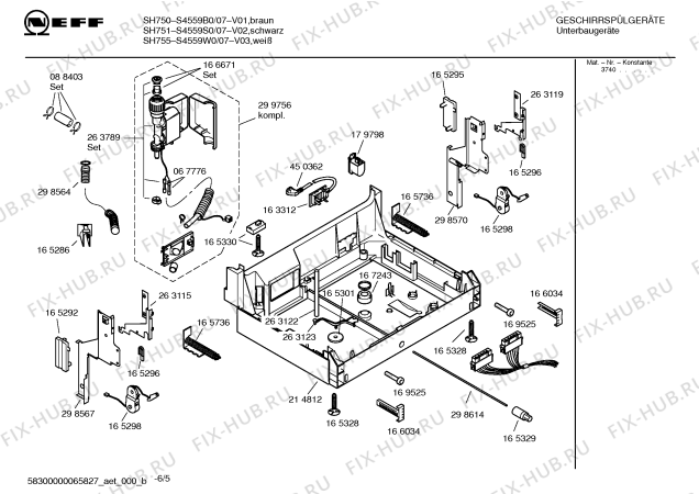 Схема №6 S4459W1 с изображением Инструкция по эксплуатации для электропосудомоечной машины Bosch 00527916