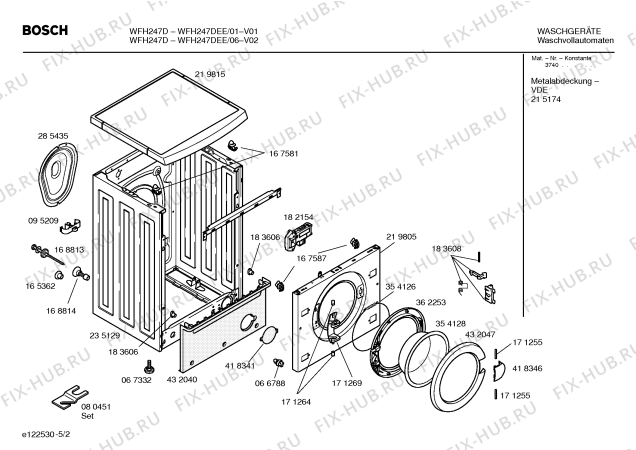 Схема №4 3TE755N TE755 с изображением Заглушка для стиралки Bosch 00418859