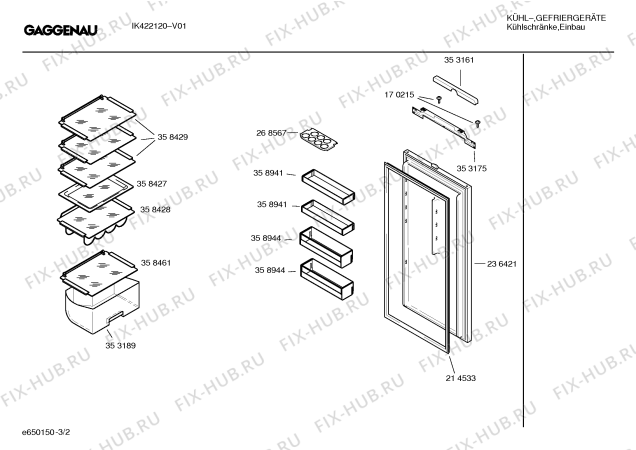 Схема №3 IK427222 с изображением Инструкция по эксплуатации Gaggenau для холодильной камеры Bosch 00527968