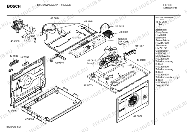 Схема №4 HEN380650 с изображением Панель управления для плиты (духовки) Bosch 00437857
