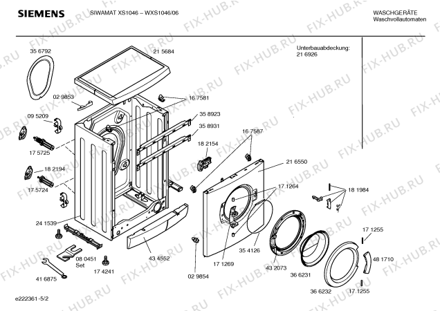 Схема №4 WXS1046 SIEMENS SIWAMAT XS1046 с изображением Панель управления для стиральной машины Siemens 00435698