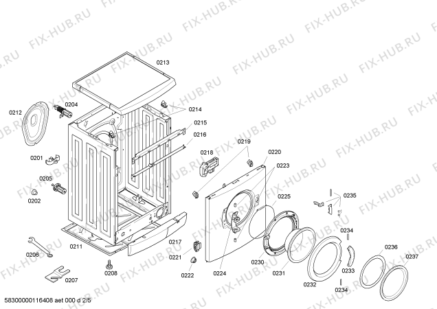 Схема №5 WAE28490 Bosch Maxx 6 с изображением Ручка для стиральной машины Bosch 00499865