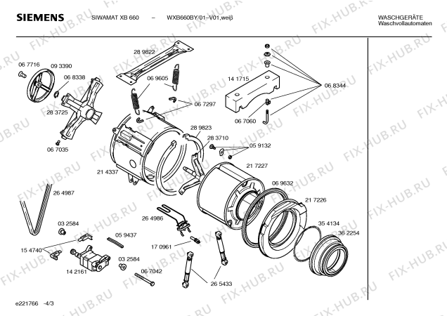 Взрыв-схема стиральной машины Siemens WXB660BY SIWAMAT XB660 - Схема узла 03