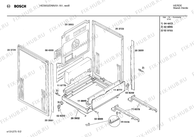 Схема №4 HES652DNN с изображением Переключатель для духового шкафа Bosch 00032463