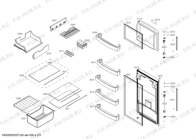 Схема №3 KDN30VL111 REF BOSCH ECO-TT300 IXL 220V/60HZ с изображением Дверь для холодильника Bosch 00715971