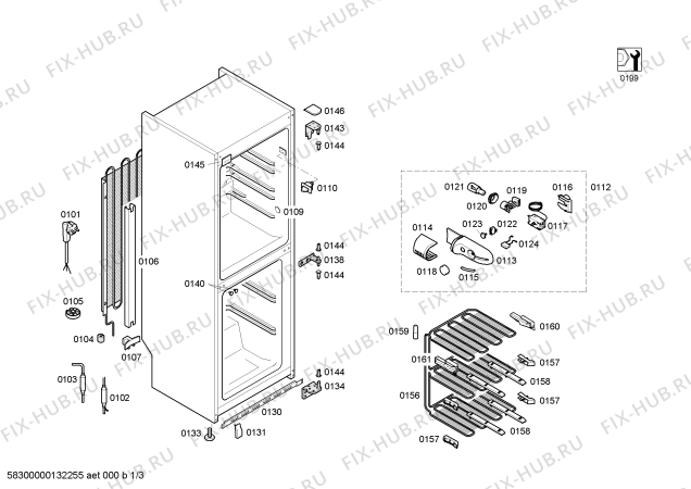 Схема №3 KGV28V00 с изображением Дверь для холодильной камеры Bosch 00244149